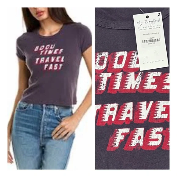 MOTHER, XL, Ringer T-shirt, Crop, Couture, Designer, $105, Graphic Tee, NWT! - Picture 13 of 14